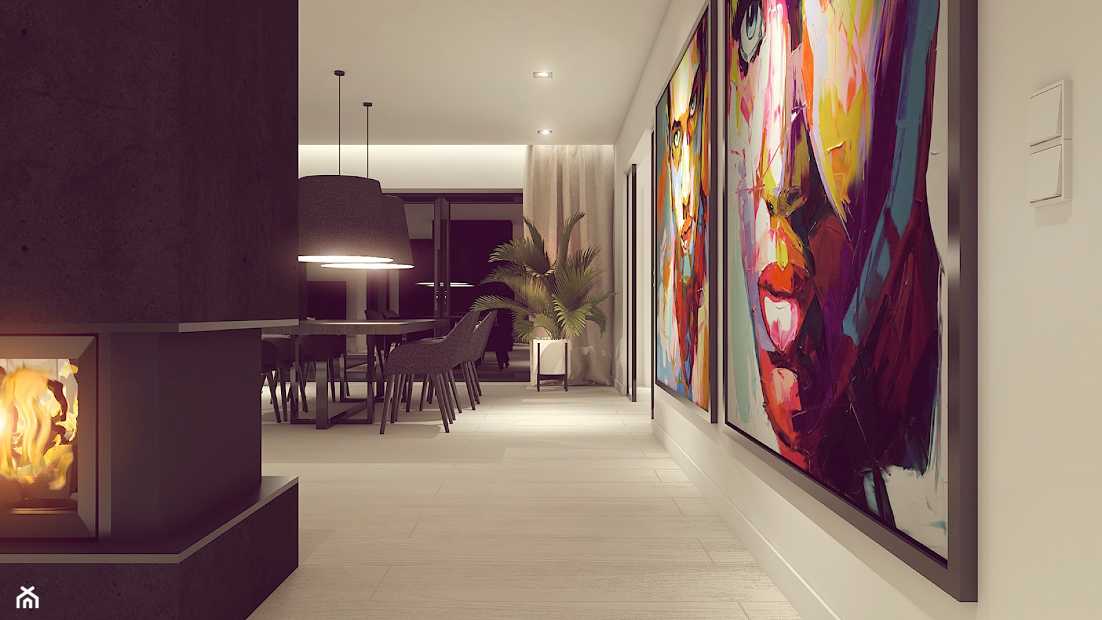POP ART HOUSE - Duża biała czarna jadalnia jako osobne pomieszczenie, styl minimalistyczny - zdjęcie od CUDO STUDIO - Homebook