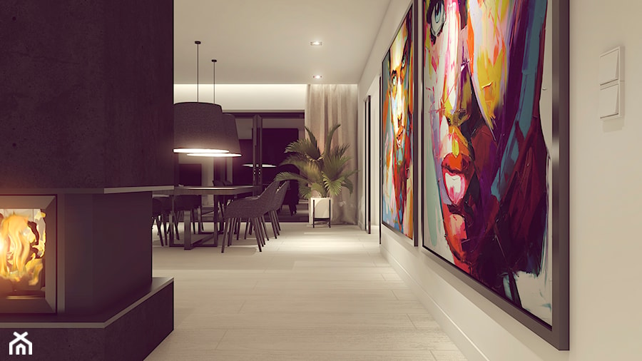 POP ART HOUSE - Duża biała czarna jadalnia jako osobne pomieszczenie, styl minimalistyczny - zdjęcie od CUDO STUDIO