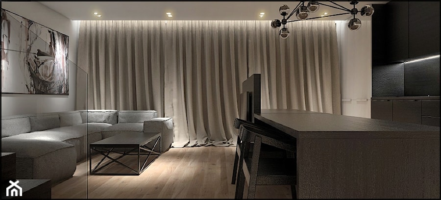 Mieszkanie dwupoziomowe we Wrocławiu - Salon, styl minimalistyczny - zdjęcie od CUDO STUDIO