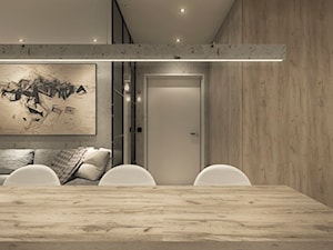 Projekt mieszkania we Wrocławiu - Średnia szara jadalnia w salonie, styl minimalistyczny - zdjęcie od CUDO STUDIO