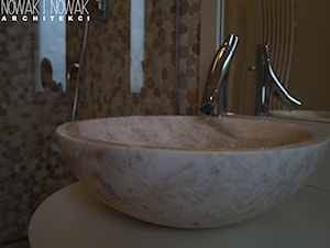 Domowe SPA- łazienka przy SPA, umywalka z onyksu - zdjęcie od Nowak i Nowak Architekci