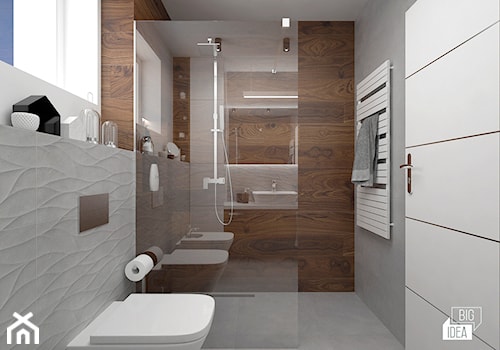 Projekt domu 43 m2 / Damienice - Mała łazienka z oknem, styl nowoczesny - zdjęcie od BIG IDEA studio projektowe
