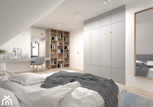 Projekt poddasza 45 m2 / Jabłonka - Duża sypialnia, styl skandynawski - zdjęcie od BIG IDEA studio projektowe