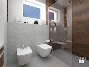 Projekt domu 43 m2 / Damienice - Średnia bez okna z punktowym oświetleniem łazienka, styl nowoczesny - zdjęcie od BIG IDEA studio projektowe