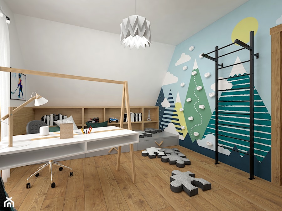 Pokoje dla dzieci 17 + 17 m2 / Nowy Targ - Średni szary pokój dziecka dla dziecka dla nastolatka dla chłopca dla dziewczynki, styl nowoczesny - zdjęcie od BIG IDEA studio projektowe