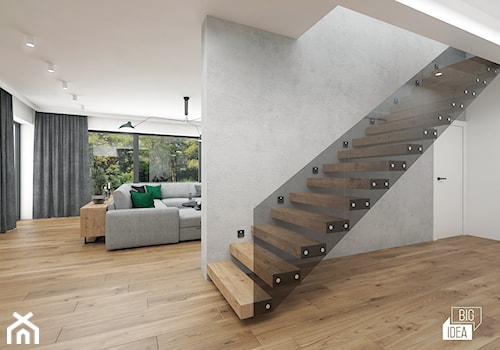 Projekt wnętrza domu 240 m2 cz.I / Bochnia - Schody, styl nowoczesny - zdjęcie od BIG IDEA studio projektowe