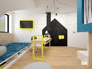 Projekt willi 300 m2 cz. I / Bochnia - Średni biały czarny pokój dziecka dla dziecka dla nastolatka dla chłopca dla dziewczynki, styl nowoczesny - zdjęcie od BIG IDEA studio projektowe