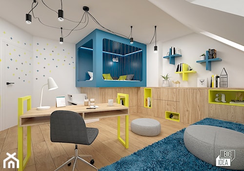 Projekt willi 300 m2 cz. I / Bochnia - Duży biały pokój dziecka dla nastolatka dla chłopca, styl nowoczesny - zdjęcie od BIG IDEA studio projektowe