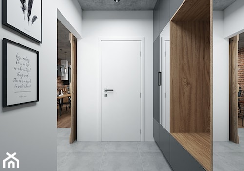 Projekt mieszkania 60 m2 / Duchnice - Hol / przedpokój, styl industrialny - zdjęcie od BIG IDEA studio projektowe