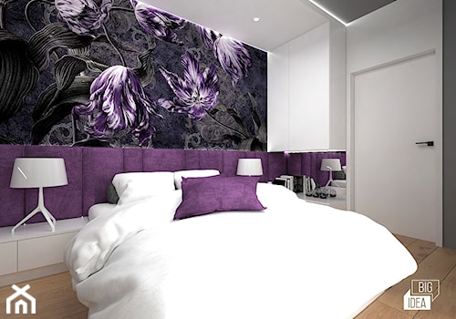 Projekt willi 300 m2 cz. II / Bochnia - Średnia biała czarna sypialnia, styl nowoczesny - zdjęcie od BIG IDEA studio projektowe