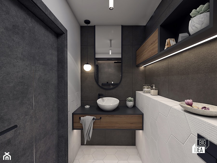 Projekt łazienki dla gości 4m2 / Stanisławice - zdjęcie od BIG IDEA studio projektowe