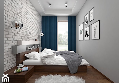 Projekt mieszkania 57 m2 / Kraków - Średnia szara sypialnia, styl nowoczesny - zdjęcie od BIG IDEA studio projektowe