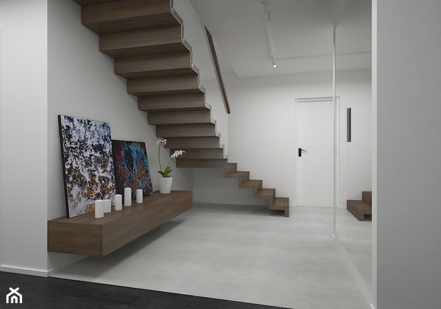 Projekt domu 120 m2 / Bochnia - Hol / przedpokój, styl nowoczesny - zdjęcie od BIG IDEA studio projektowe
