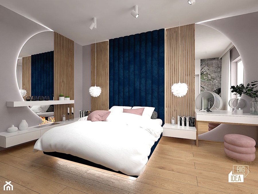 Projekt willi 300 m2 cz. II / Bochnia - Duża szara sypialnia, styl nowoczesny - zdjęcie od BIG IDEA studio projektowe