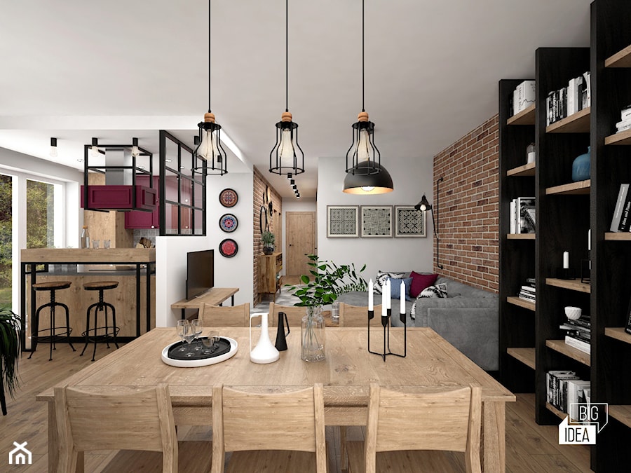 Projekt mieszkania 70,42 m2 / Warszawa - Salon, styl nowoczesny - zdjęcie od BIG IDEA studio projektowe
