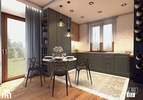 Projekt domu 45 m2 / Bochnia - Mała biała jadalnia w kuchni, styl nowoczesny - zdjęcie od BIG IDEA studio projektowe