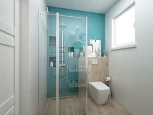 Projekt domu 70 m2 / Jabłonka - Mała łazienka z oknem, styl skandynawski - zdjęcie od BIG IDEA studio projektowe