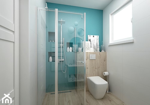 Projekt domu 70 m2 / Jabłonka - Mała łazienka z oknem, styl skandynawski - zdjęcie od BIG IDEA studio projektowe