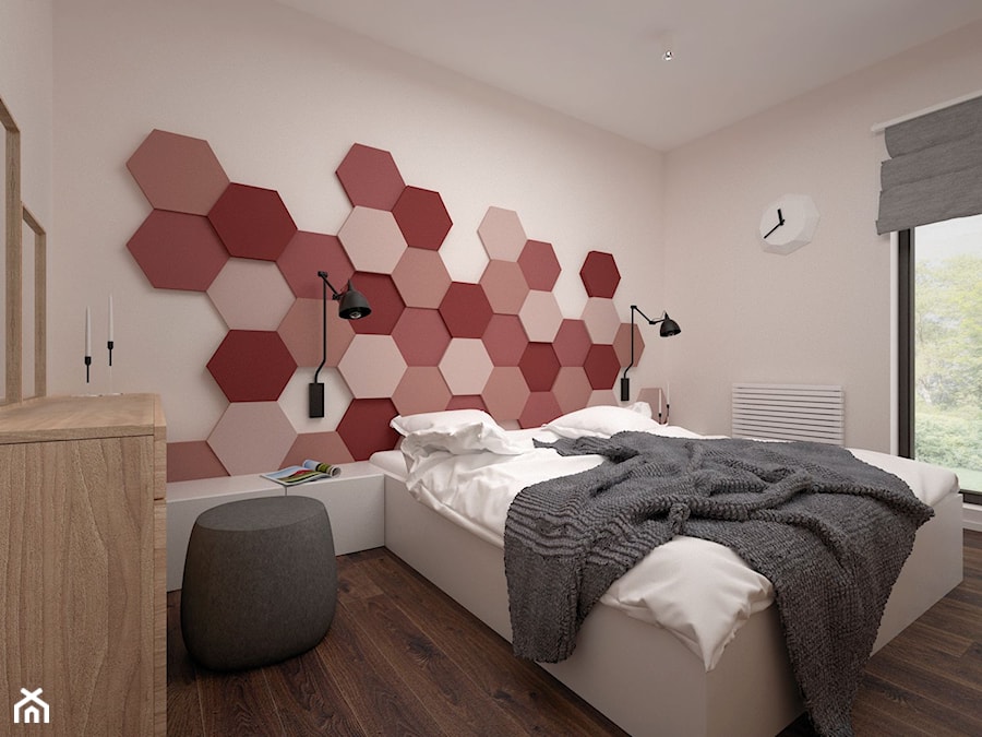 Projekt mieszkania 60 m2 / Kraków - Średnia beżowa sypialnia z balkonem / tarasem, styl minimalistyczny - zdjęcie od BIG IDEA studio projektowe