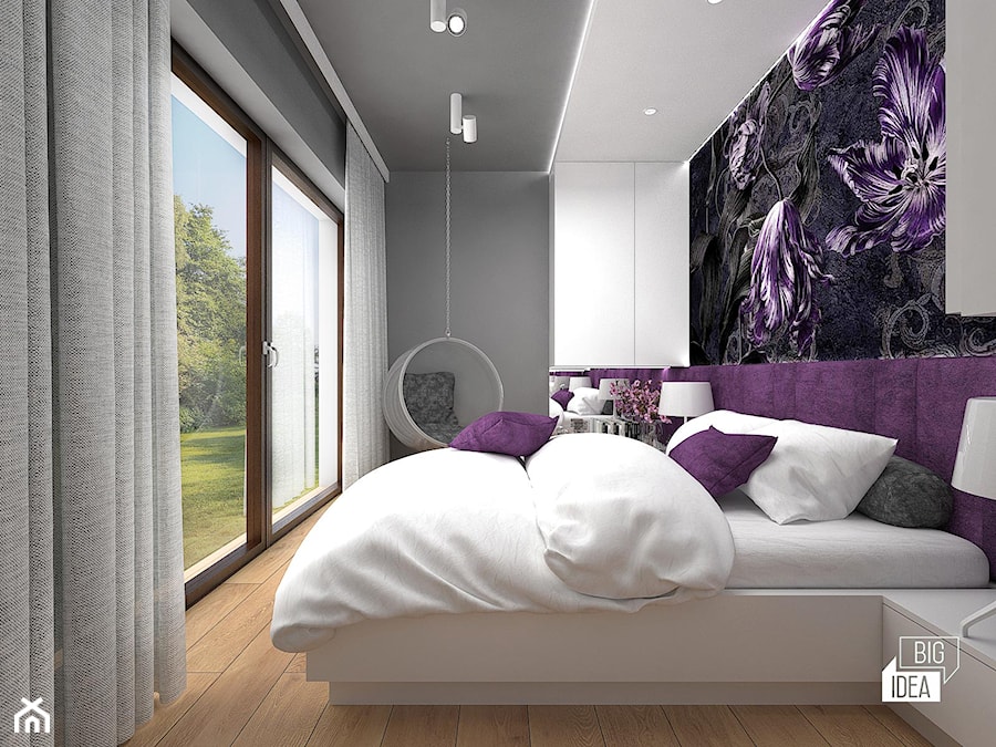 Projekt willi 300 m2 cz. II / Bochnia - Średnia szara sypialnia, styl nowoczesny - zdjęcie od BIG IDEA studio projektowe
