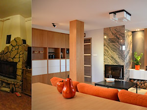 Metamorfoza wnętrza - salon z aneksem kuchennym - Salon, styl minimalistyczny - zdjęcie od BIG IDEA studio projektowe