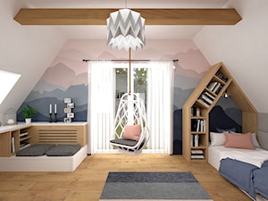 Pokoje dla dzieci 17 + 17 m2 / Nowy Targ - Średni biały szary pokój dziecka dla nastolatka dla chłopca dla dziewczynki, styl nowoczesny - zdjęcie od BIG IDEA studio projektowe