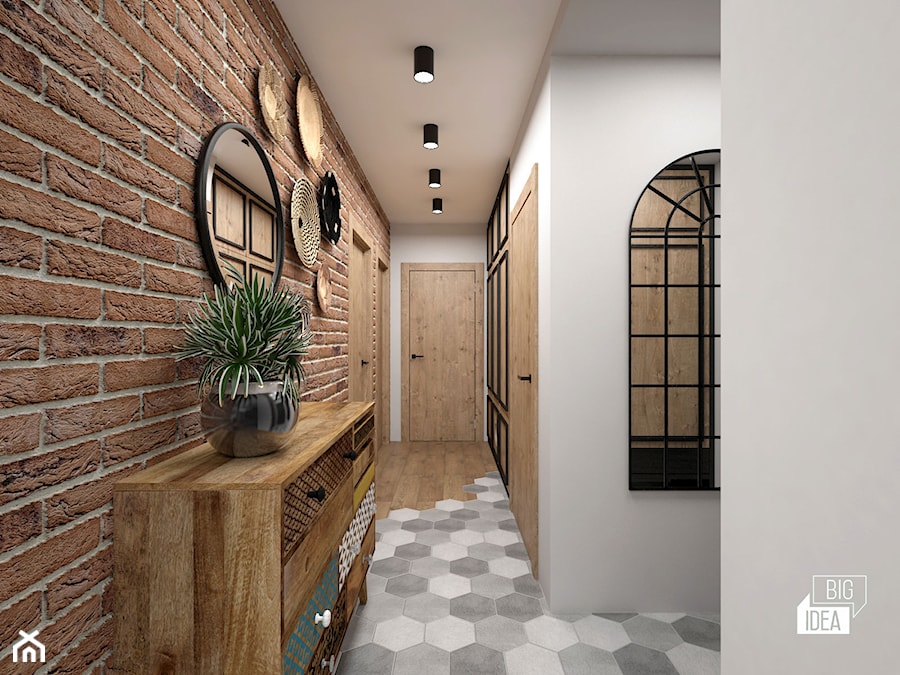 Projekt mieszkania 70,42 m2 / Warszawa - Hol / przedpokój, styl nowoczesny - zdjęcie od BIG IDEA studio projektowe