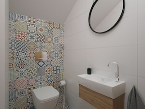 Projekt domu 90 m2 / Kraków - Średnia na poddaszu łazienka, styl nowoczesny - zdjęcie od BIG IDEA studio projektowe