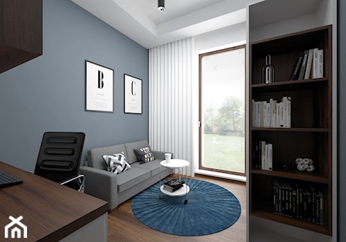 Projekt mieszkania 57 m2 / Kraków - Średnie z sofą szare biuro, styl nowoczesny - zdjęcie od BIG IDEA studio projektowe