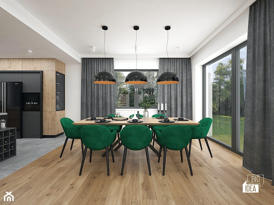 Projekt wnętrza domu 240 m2 cz.I / Bochnia - Jadalnia, styl nowoczesny - zdjęcie od BIG IDEA studio projektowe