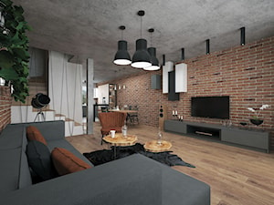 Projekt mieszkania 60 m2 / Duchnice - Salon, styl industrialny - zdjęcie od BIG IDEA studio projektowe