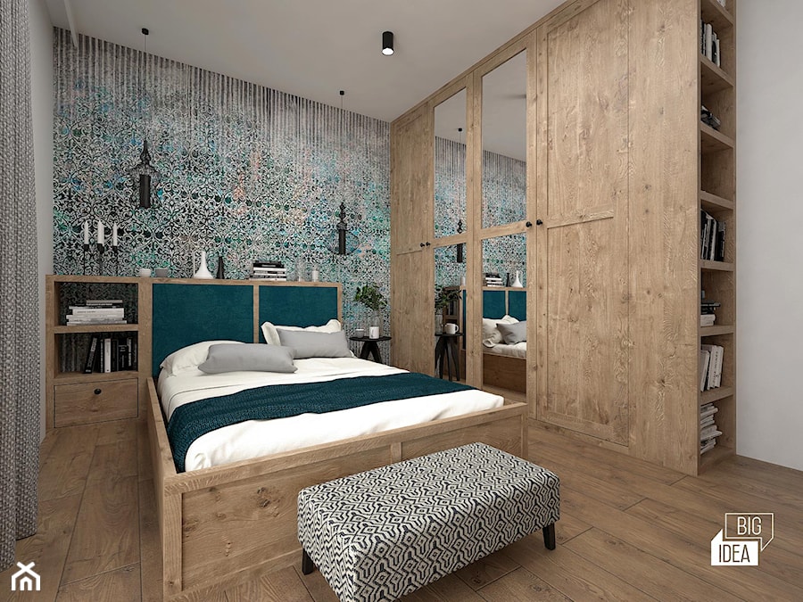 Projekt mieszkania 70,42 m2 / Warszawa - Średnia szara sypialnia, styl nowoczesny - zdjęcie od BIG IDEA studio projektowe