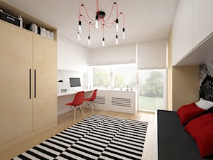 Wielofunkcyjny salon 17 m2 / Kraków - Średni biały salon, styl skandynawski - zdjęcie od BIG IDEA studio projektowe
