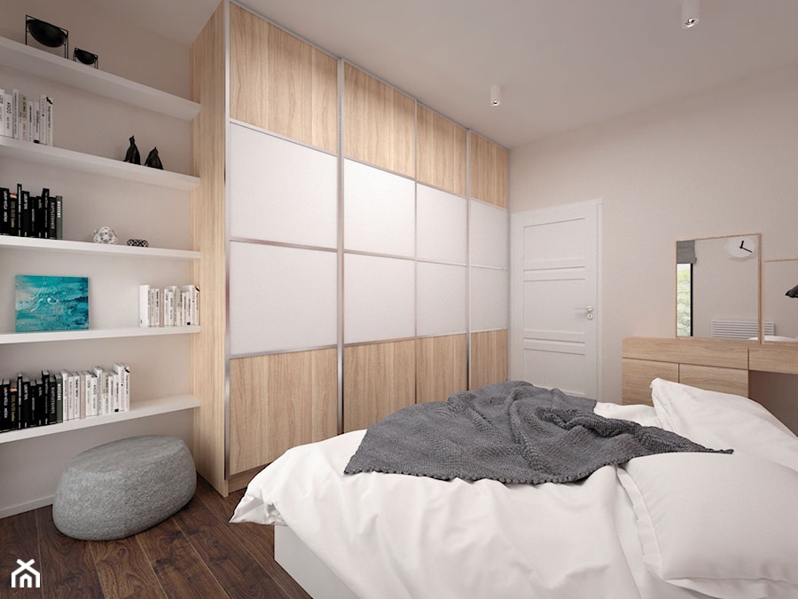 Projekt mieszkania 60 m2 / Kraków - Średnia sypialnia, styl minimalistyczny - zdjęcie od BIG IDEA studio projektowe
