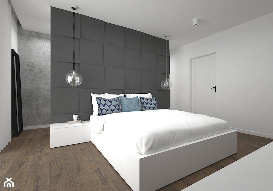 Projekt domu 120 m2 / Bochnia - Średnia biała sypialnia, styl nowoczesny - zdjęcie od BIG IDEA studio projektowe
