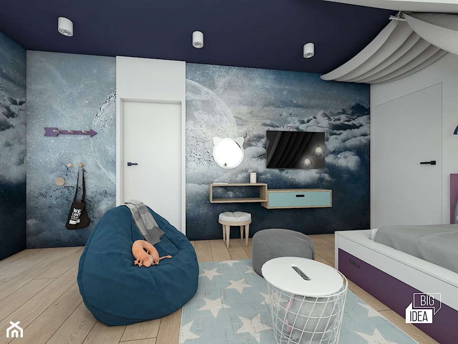 Projekt willi 300 m2 cz. I / Bochnia - Duży biały pokój dziecka dla dziecka dla nastolatka dla chłopca, styl nowoczesny - zdjęcie od BIG IDEA studio projektowe