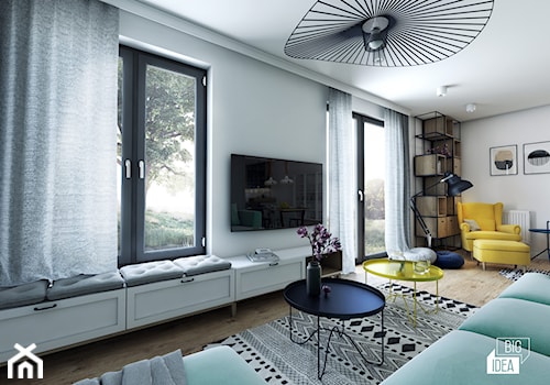 Projekt domu 107,52 m2 / Wieliczka - Średni biały szary salon, styl nowoczesny - zdjęcie od BIG IDEA studio projektowe