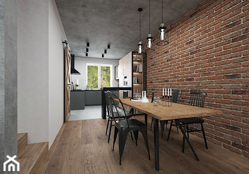 Projekt mieszkania 60 m2 / Duchnice - Jadalnia, styl industrialny - zdjęcie od BIG IDEA studio projektowe