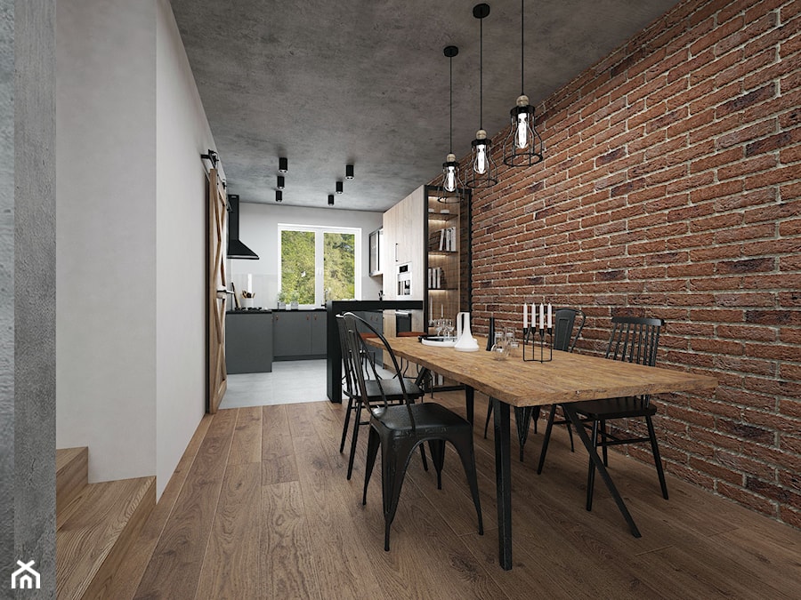Projekt mieszkania 60 m2 / Duchnice - Jadalnia, styl industrialny - zdjęcie od BIG IDEA studio projektowe