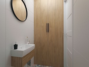 Projekt domu 90 m2 / Kraków - Mała na poddaszu bez okna łazienka, styl nowoczesny - zdjęcie od BIG IDEA studio projektowe