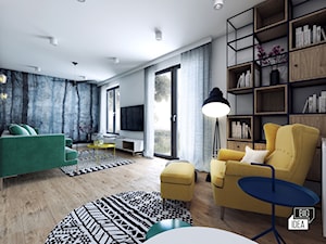Projekt domu 107,52 m2 / Wieliczka - Duży biały salon, styl nowoczesny - zdjęcie od BIG IDEA studio projektowe