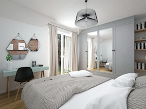 Projekt domu 90 m2 / Kraków - Średnia biała czerwona sypialnia, styl nowoczesny - zdjęcie od BIG IDEA studio projektowe