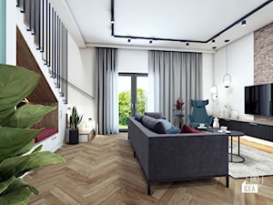 Projekt wnętrza domu bliźniaka 72m2 / Węgrzce Wielkie / Salon - zdjęcie od BIG IDEA studio projektowe