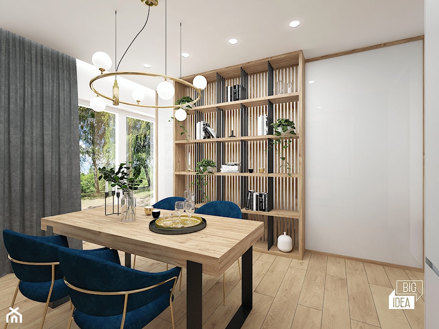 Salon z aneksem kuchennym 30 m2 / Niepołomice - Jadalnia, styl nowoczesny - zdjęcie od BIG IDEA studio projektowe
