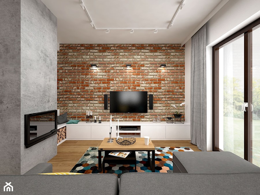 Projekt mieszkania 85 m2 / Kraków - Salon, styl skandynawski - zdjęcie od BIG IDEA studio projektowe