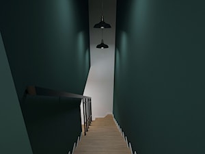 Projekt domu 90 m2 / Kraków - Duży zielony hol / przedpokój, styl nowoczesny - zdjęcie od BIG IDEA studio projektowe