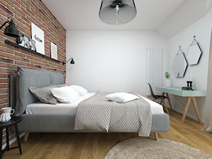 Projekt domu 90 m2 / Kraków - Średnia biała sypialnia na poddaszu, styl nowoczesny - zdjęcie od BIG IDEA studio projektowe