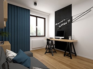 Projekt mieszkania 85 m2 / Kraków - Średnie z sofą szare biuro, styl skandynawski - zdjęcie od BIG IDEA studio projektowe