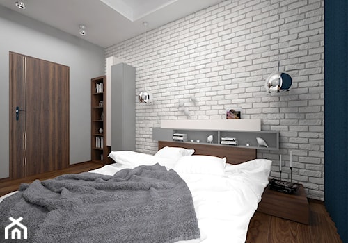 Projekt mieszkania 57 m2 / Kraków - Średnia sypialnia, styl nowoczesny - zdjęcie od BIG IDEA studio projektowe