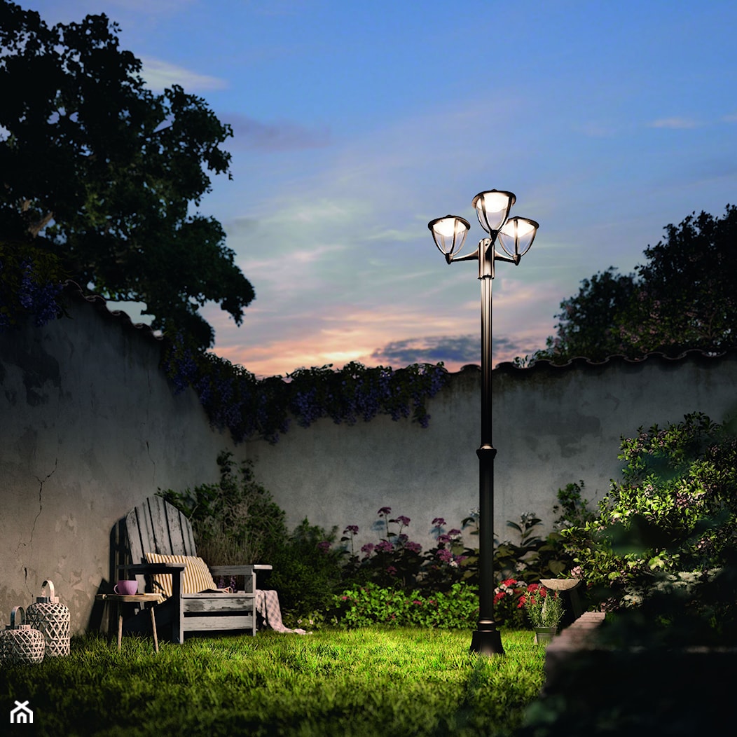 Lampy zewnętrzne - Średni z lampami stojącymi ogród za domem, styl vintage - zdjęcie od Philips Lighting - Homebook